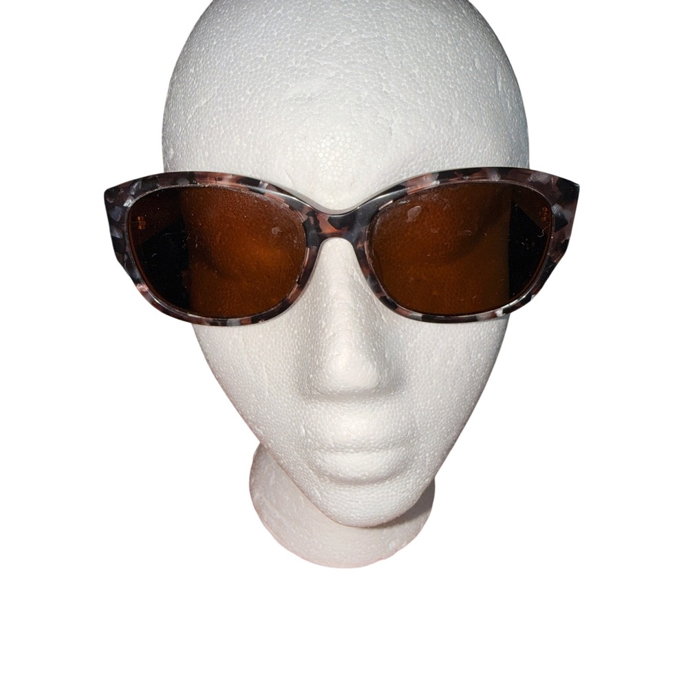 Anne Klein Womens AK7034 Blush Tortoise Oval Sunglasses Gold Lion Logo 605‎